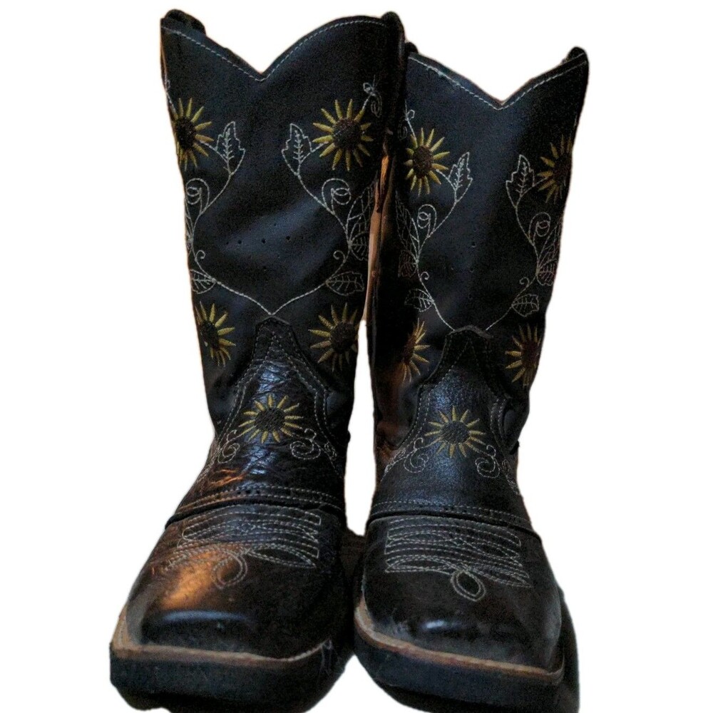 Women's El Carril Brown Embroidered Cowboy Western Boots - Sz 24 Mexico Sz 7